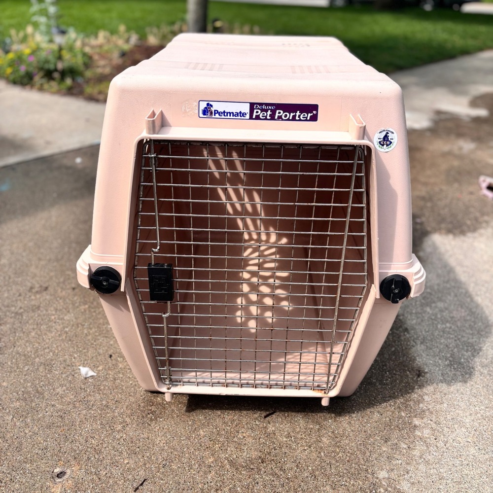 Petmate Deluxe Pet Porter Large Dog Travel Kennel Crate Tan 32x22x24